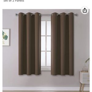 Blackout Curtains 52in x 63 in Dark Brown